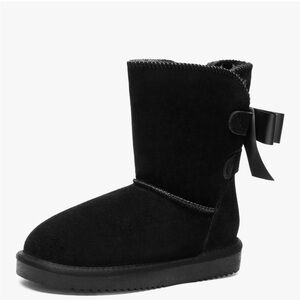 Dream Pairs Black Winter Boots with Bow